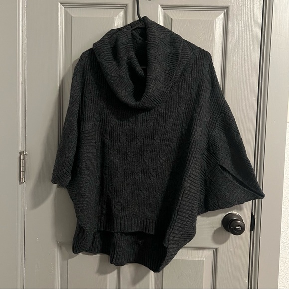 Design History Sweaters - Design History Cowl Neck Sweater Green Charcoal